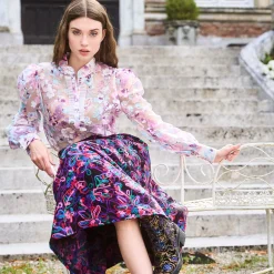 Shop Laura Vita Jupe Astree Violet Studio