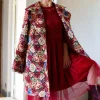 Outlet Laura Vita Manteau Atlas Rouge Studio