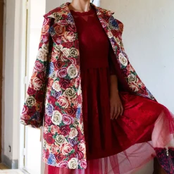 Outlet Laura Vita Manteau Atlas Rouge Studio