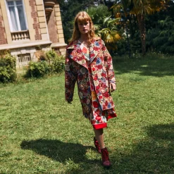 Outlet Laura Vita Manteau Atlas Rouge Studio