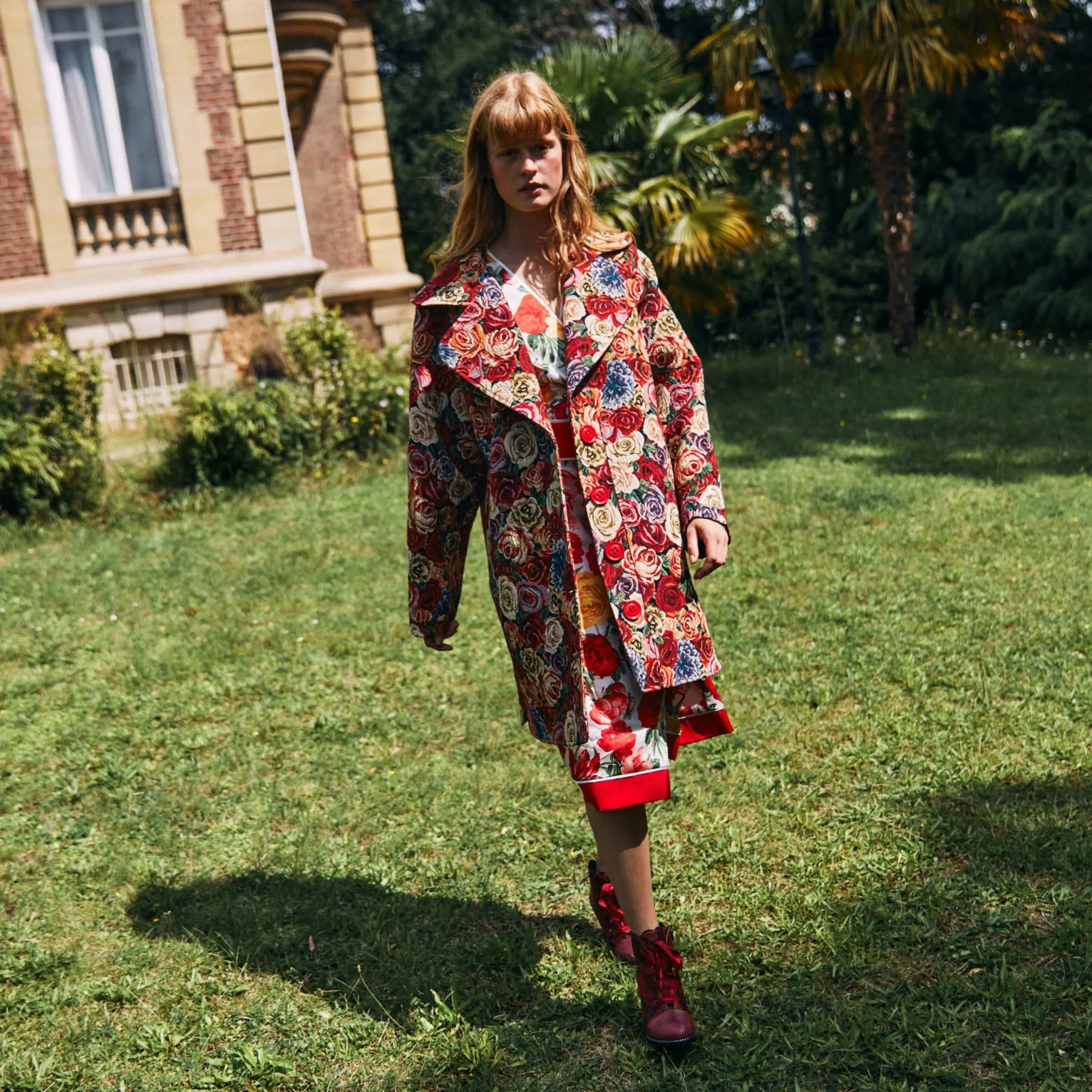 Outlet Laura Vita Manteau Atlas Rouge Studio