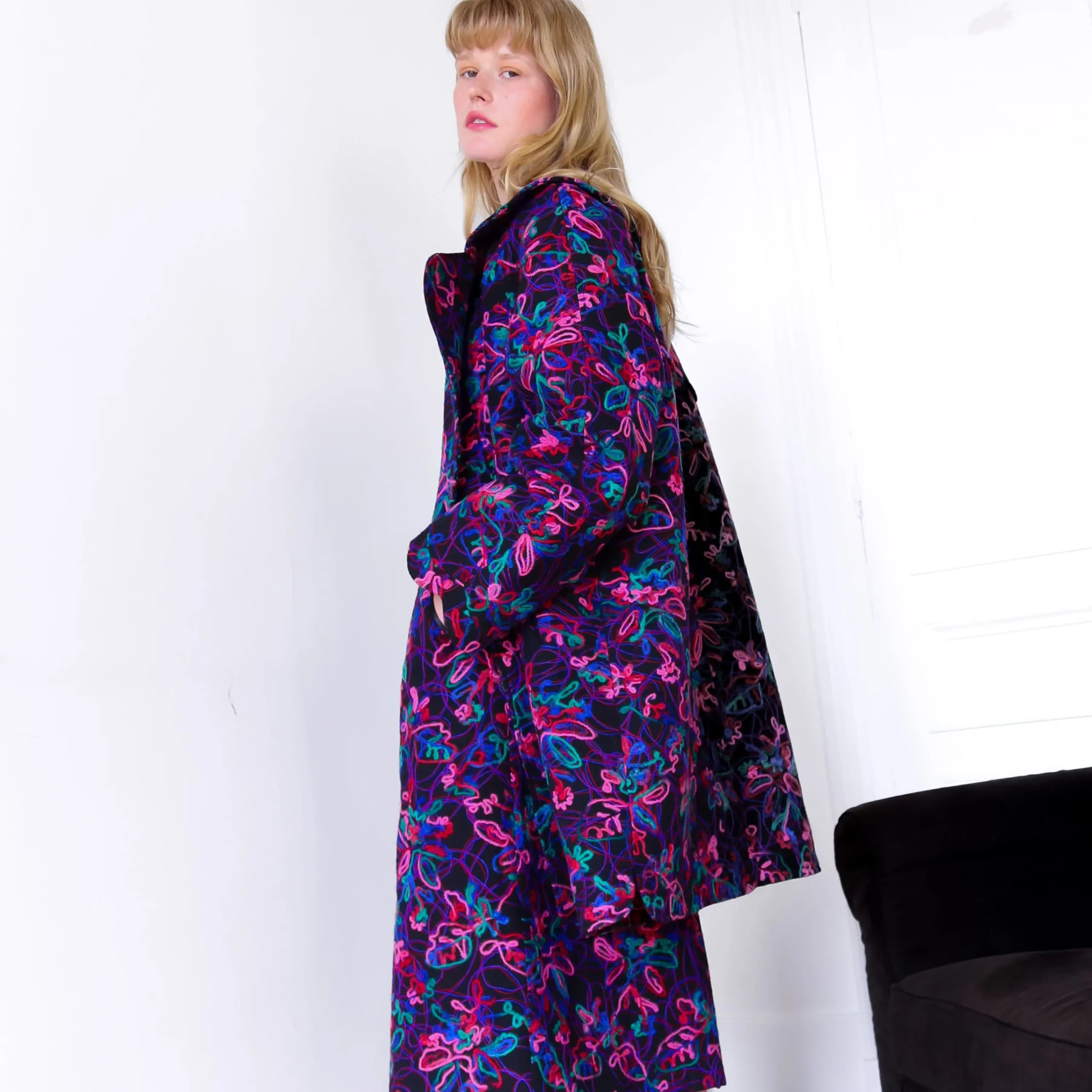 New Laura Vita Manteau Atlas Violet Studio