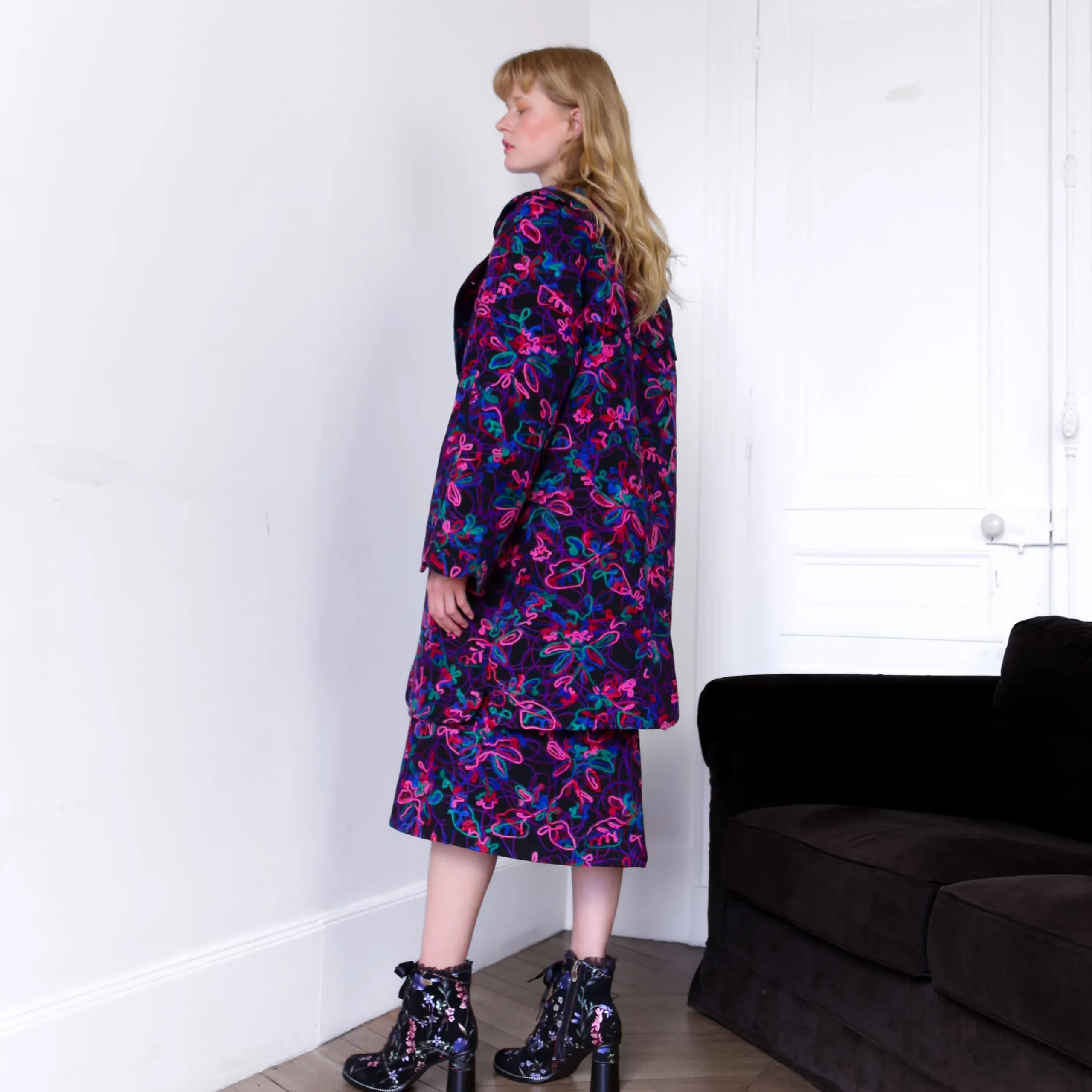 New Laura Vita Manteau Atlas Violet Studio