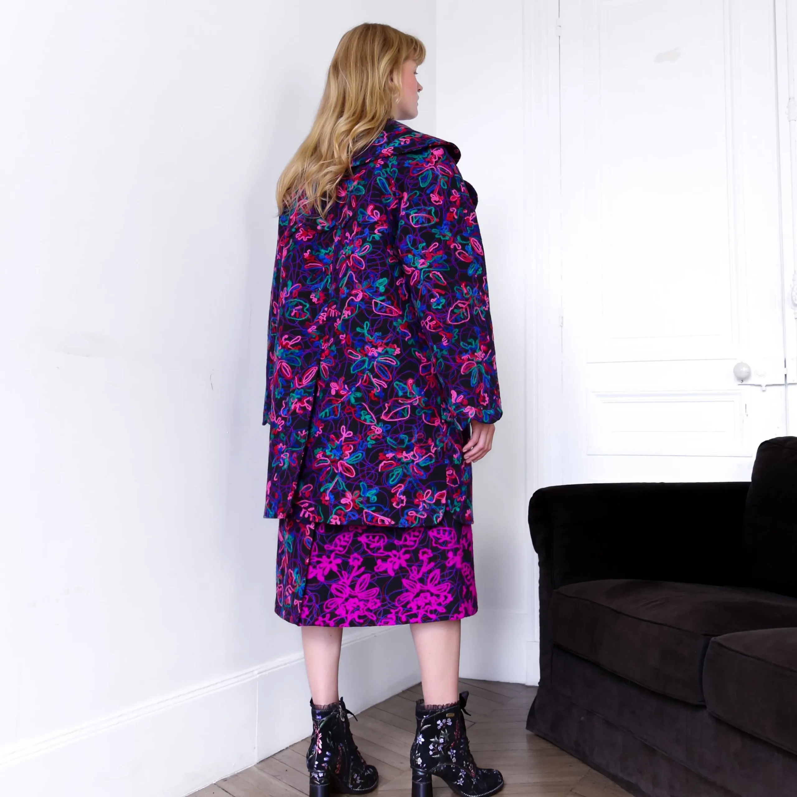 New Laura Vita Manteau Atlas Violet Studio
