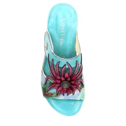 Clearance Laura Vita Mules - DINO 09 Turquoise