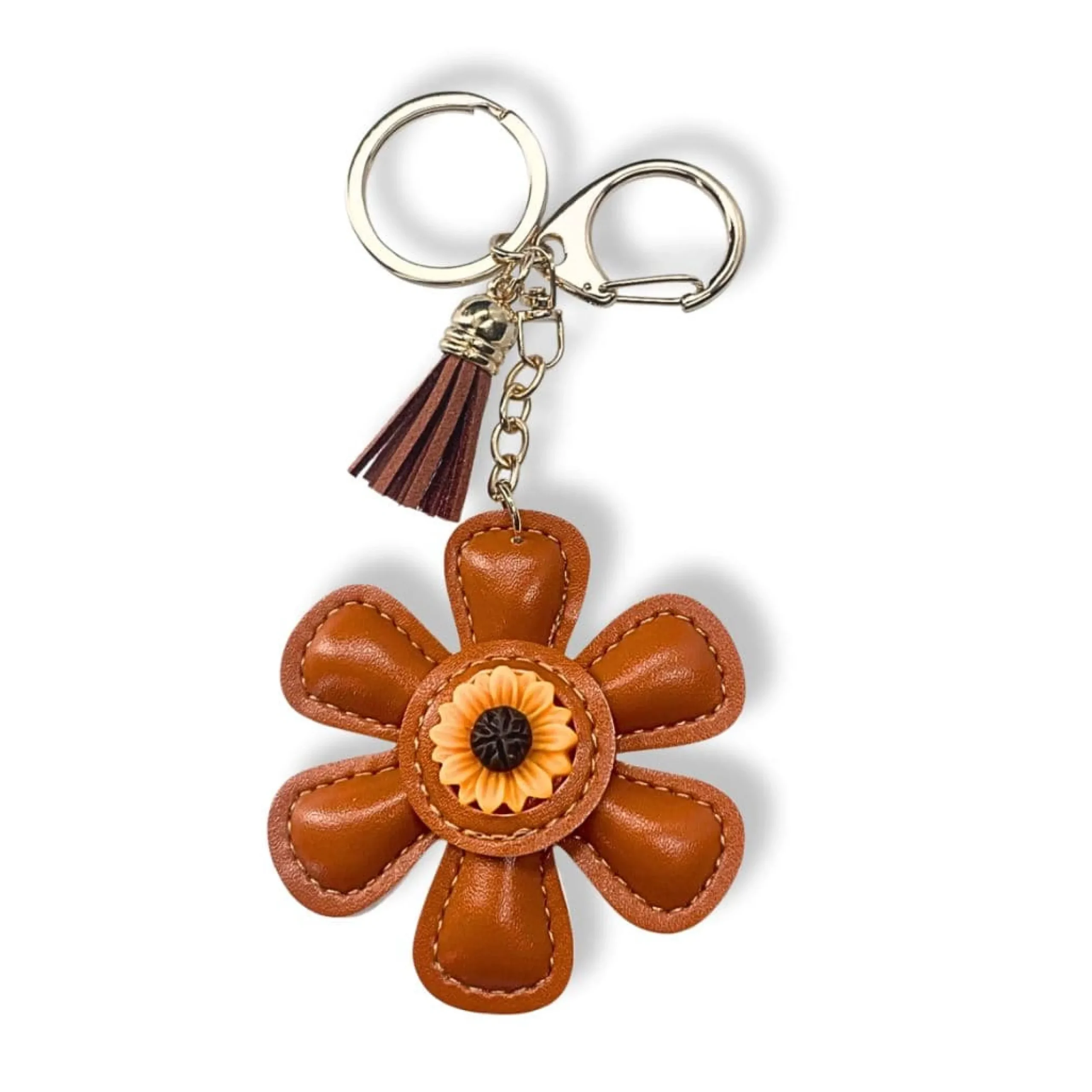 New Laura Vita Porte-clés Fleur en cuir